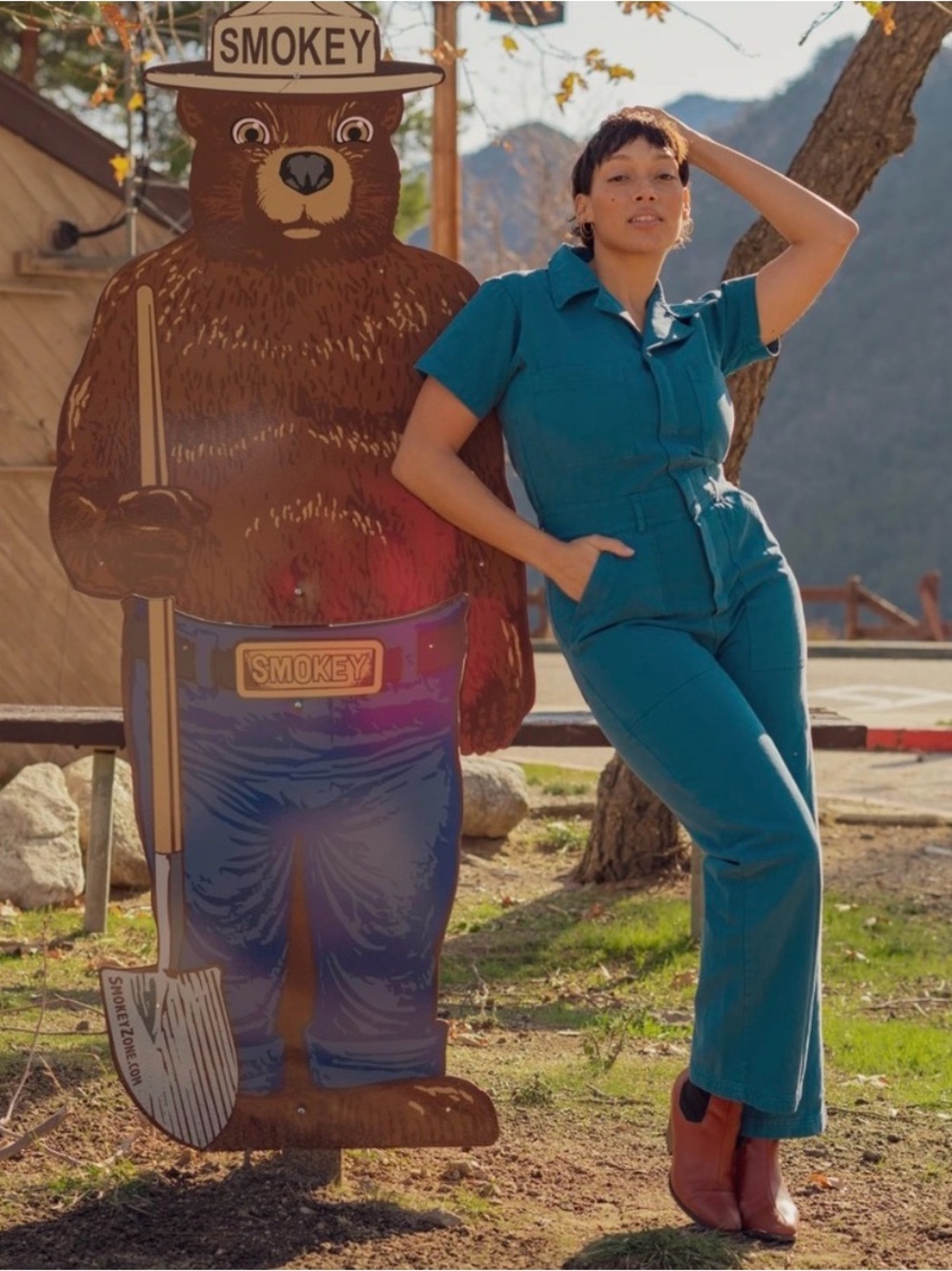 BIG BUD PRESS SHORT SLEEVE JUMPSUIT - LARGE PETITE MARINE BLUE (limited edition)